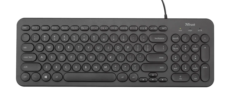 Tastiera Usb 2.0 Trust Muto Silent Mini Usb Qwerty Nero Pc Computer Keyboard
