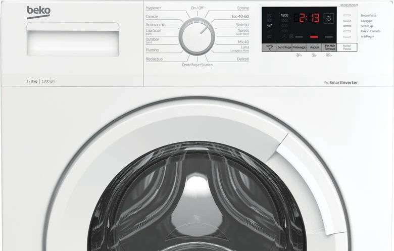 Beko WUX81282WI/IT Lavatrice A Libera Installazione 8 Kg, 1200 Giri, AquaWave®, AntiCrease®, Classe A, Bianco