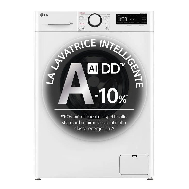 LG F4R3010NSWW Serie R3 Lavatrice A Libera Installazione 10 Kg, 1400 Giri, Lavaggio A Vapore, Allergy Care, Inverter Direct Drive, Classe A-10%, Bianco