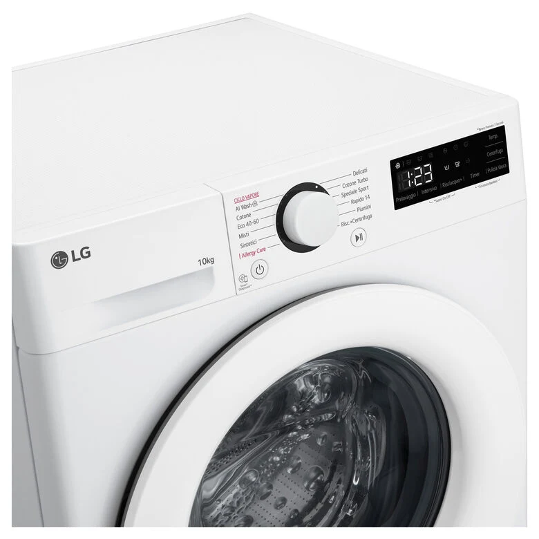 LG F4R3010NSWW Serie R3 Lavatrice A Libera Installazione 10 Kg, 1400 Giri, Lavaggio A Vapore, Allergy Care, Inverter Direct Drive, Classe A-10%, Bianco