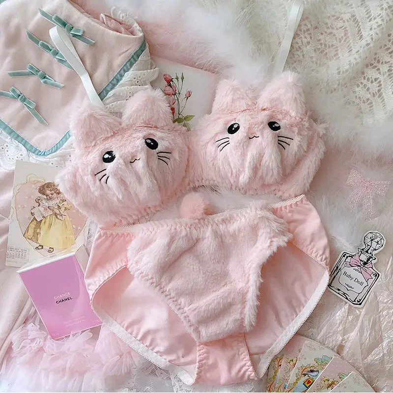 Plush Bra Lingerie Set