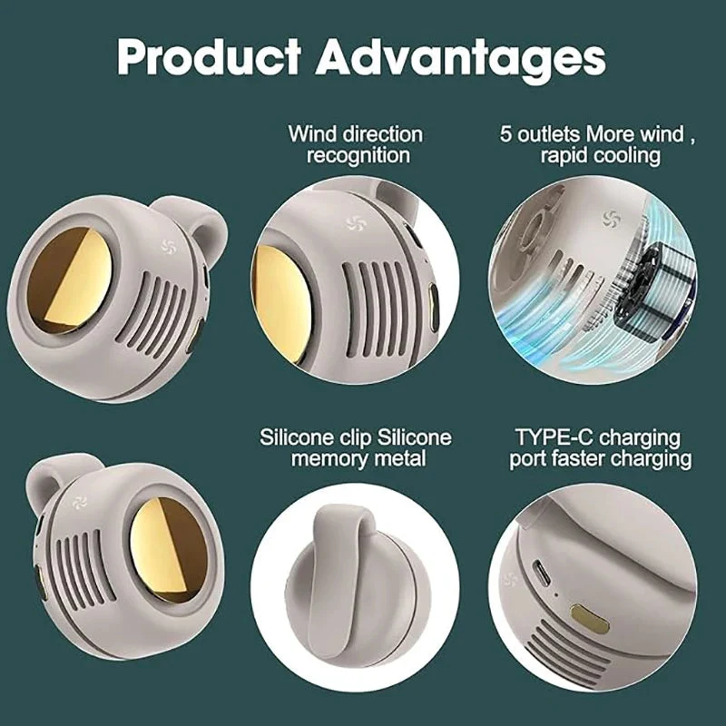 Mini Bladeless Clip-On Portable Fan