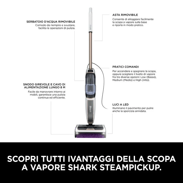 Shark SCOPA A VAPORE LAVAPAVIMENTI STEAMPICKUP SD200EU