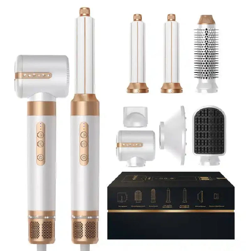 Professional Hair Dryer 7 in 1 Hair Styling Tools Complete Styler Set