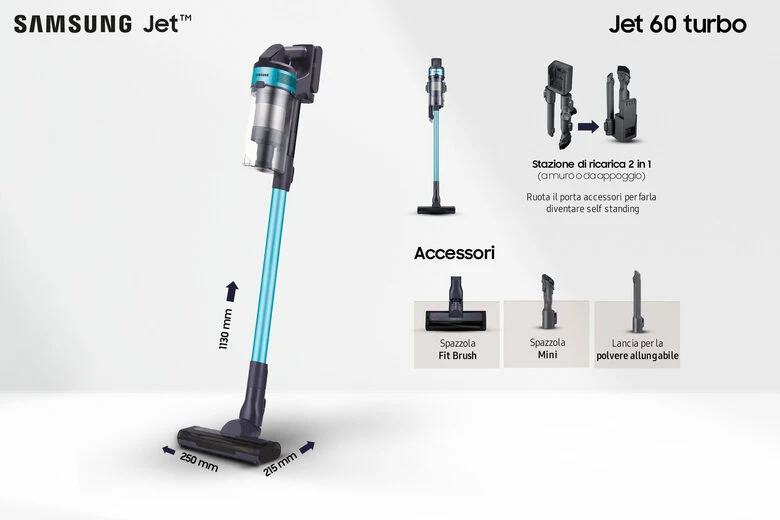 Samsung Aspirapolvere senza filo Jet™ 60 turbo 150W VS15A6031R1