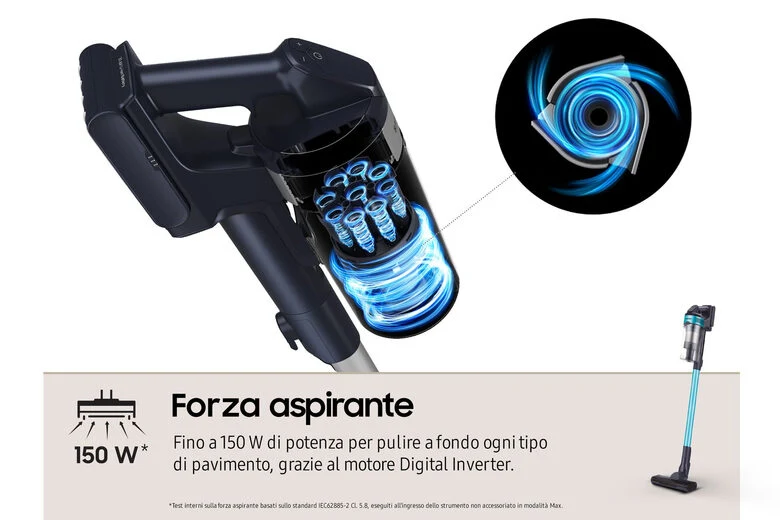 Samsung Aspirapolvere senza filo Jet™ 60 turbo 150W VS15A6031R1