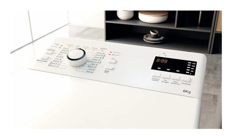 Hotpoint Ariston WMTF624UIT Lavatrice A Libera Installazione A Carica Dall'alto 6 Kg, 1200 Giri, Antimacchia, Classe C, Bianco