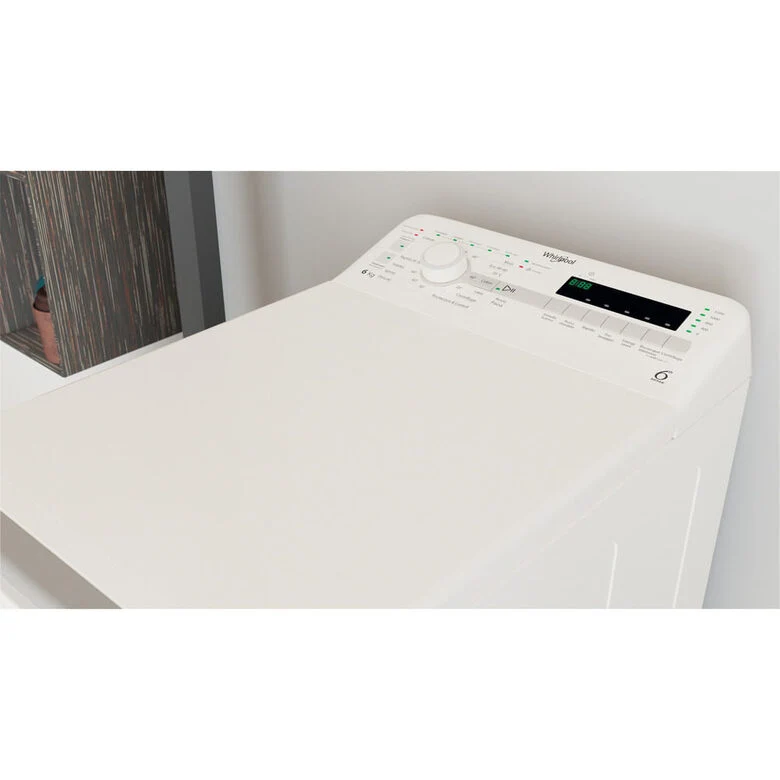 Whirlpool TDLR 6240S IT Lavatrice A Libera Installazione A Carica Dall'alto 6 Kg, 1200 Giri, Tecnologia 6° Senso, Soft Opening, Classe C, Bianco
