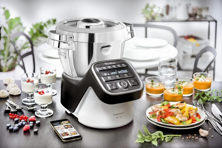 Moulinex HF8098 Companion XL, Robot da cucina multifunzione, 12 programmi automatici, 6 accessori, recipiente 3L, intervallo di temperatura da 30 °C a 150 °C, Ricettario: 300 idee per ricett