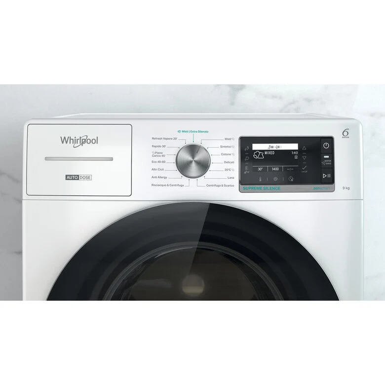 Whirlpool W8 W946WR IT lavatrice Caricamento frontale 9 kg 1400 Giri/min A Bianco