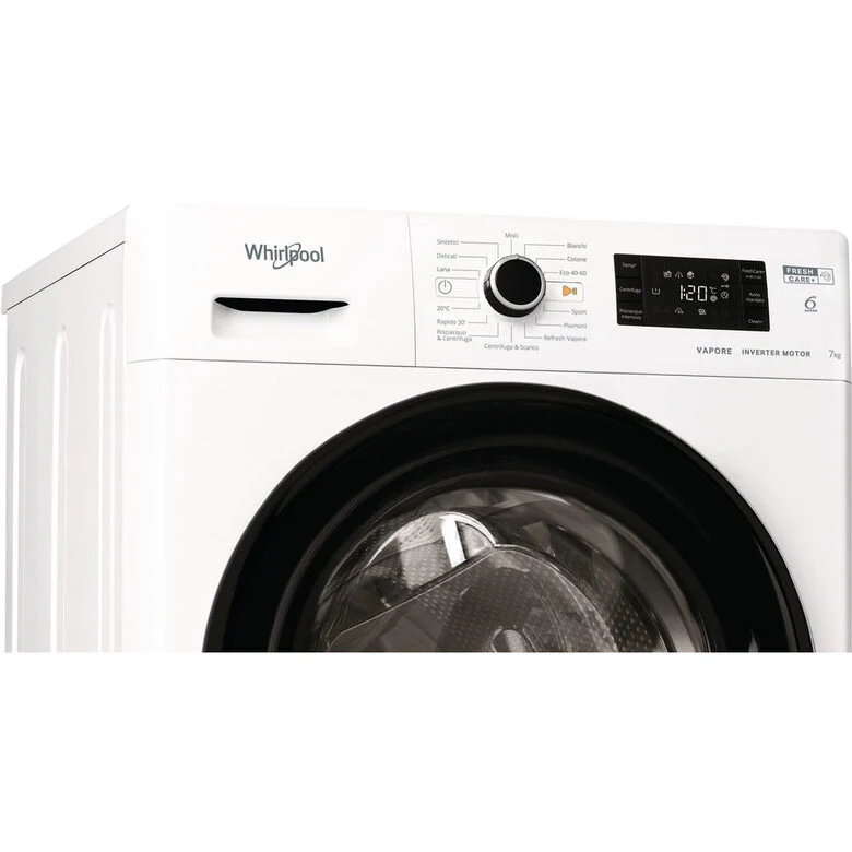 Whirlpool FSB 723V BS IT N lavatrice Caricamento frontale 7 kg 1200 Giri/min D Bianco