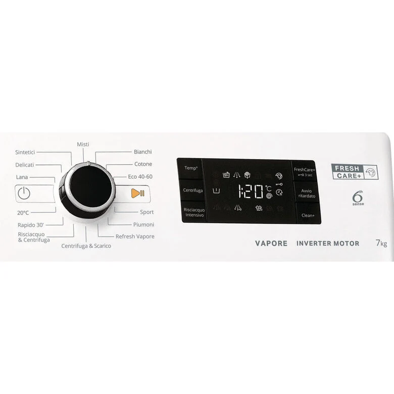 Whirlpool FSB 723V BS IT N lavatrice Caricamento frontale 7 kg 1200 Giri/min D Bianco