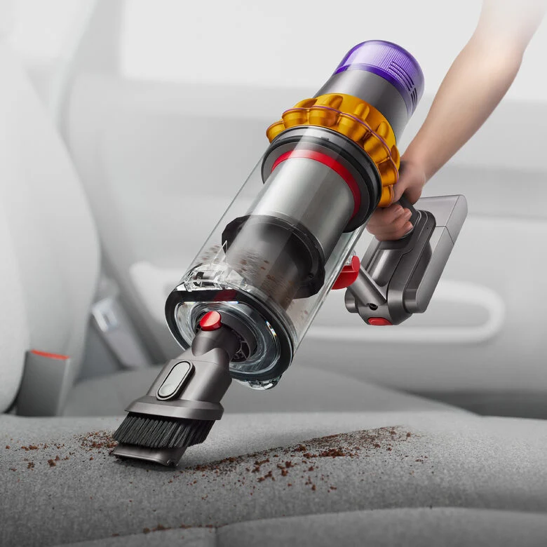 Dyson V15 Detect Absolute Nichel, Acciaio inossidabile, Giallo Senza sacchetto